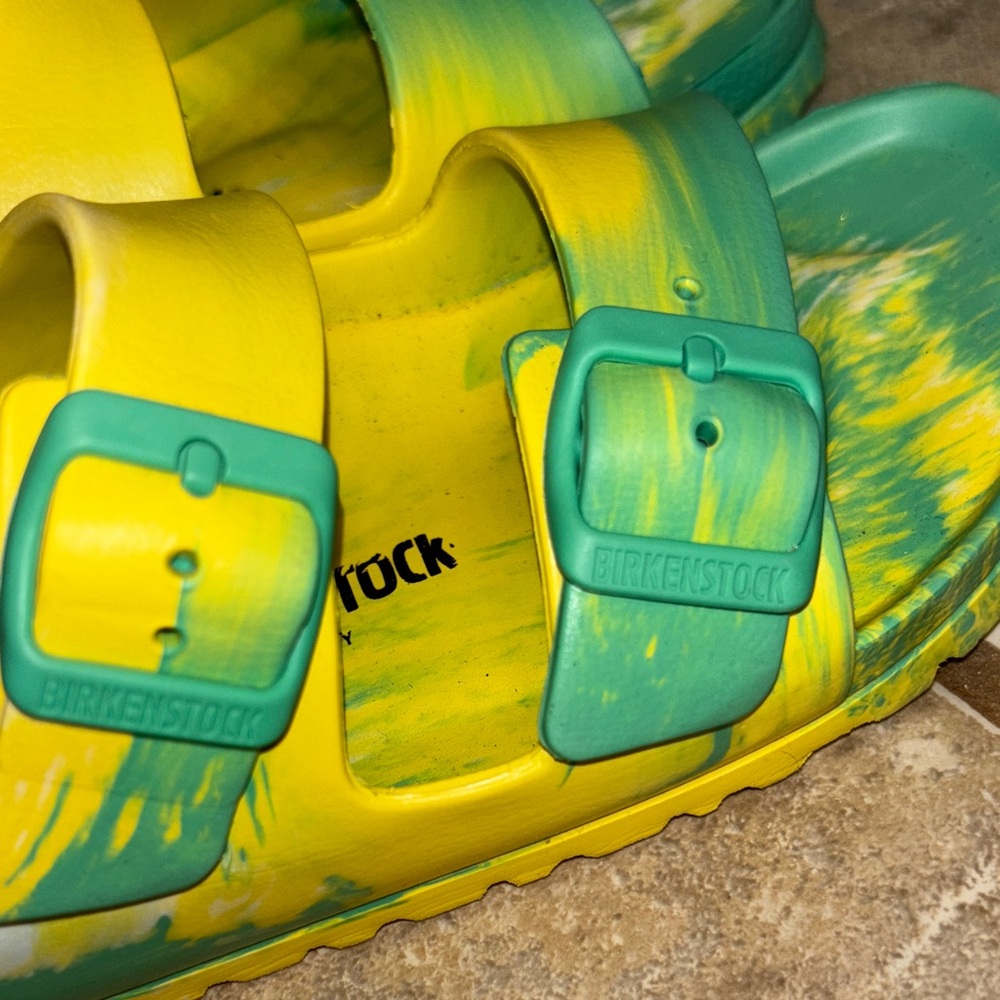 Birkenstock Arizona EVA Sandals in Green and Yellow 36 5 5.5 - Picture 5 of 7